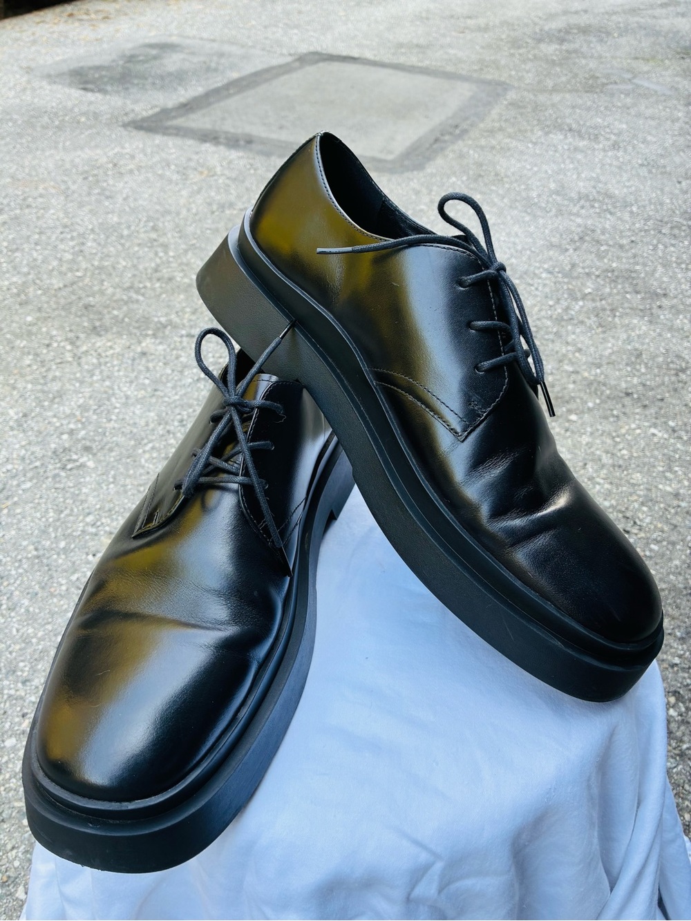 Vagabond Shoemakers Black Leather Mike Derby Shoes, Size 11.5-12
